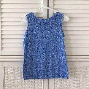 Croft & Barrow Blue Pattern Tank Top XS